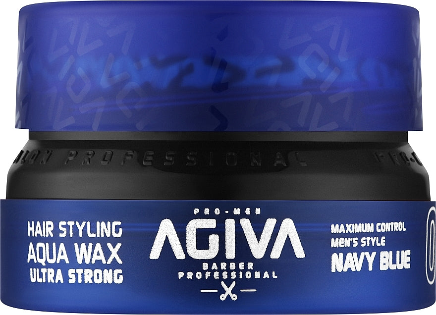 AGIVA | Cera estilizante con fijación ultra fuerte : NAVY BLUE Aqua Wax Ultra Strong 155 ml