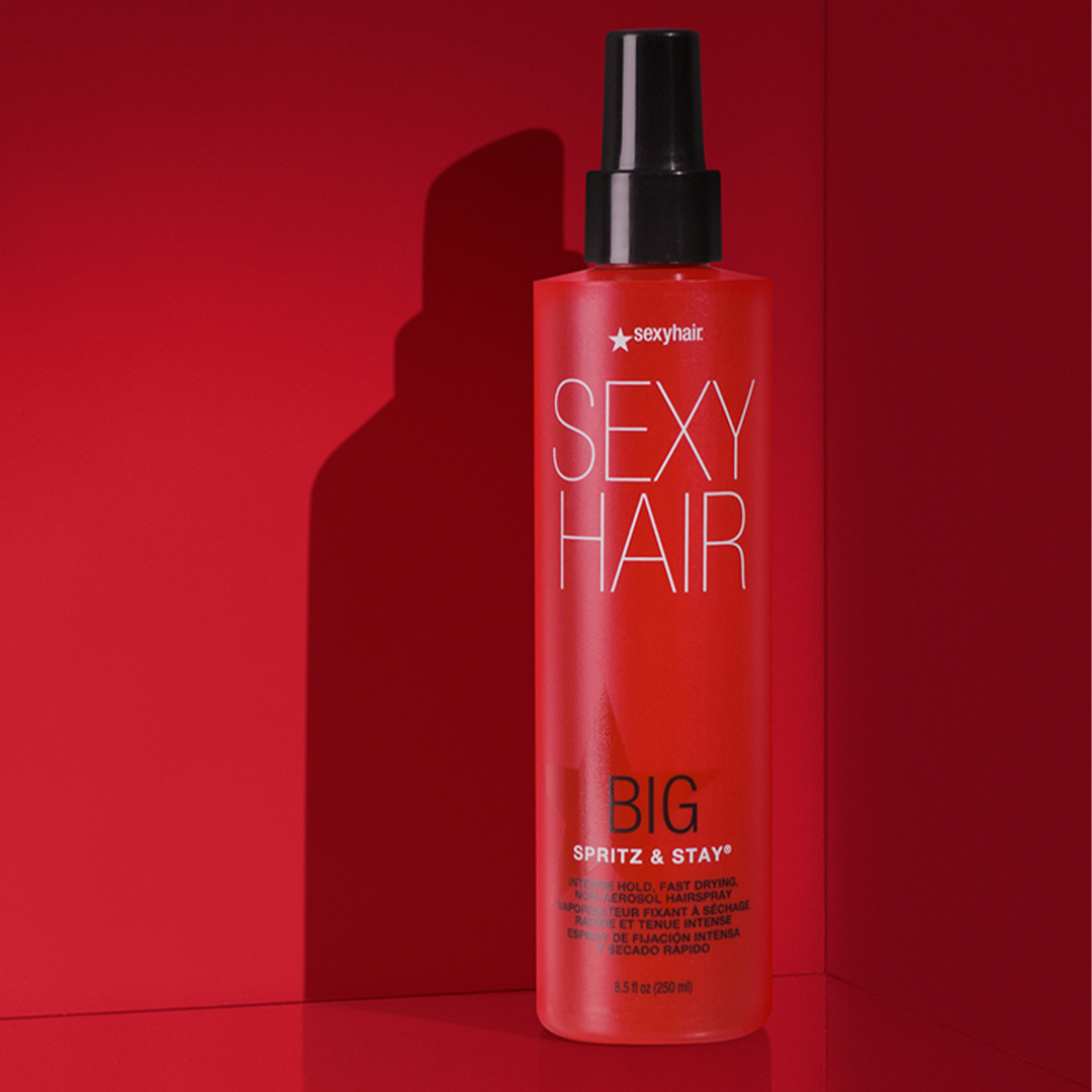SEXY HAIR Big | SPRITZ & STAY: SPRAY DE SECADO RÁPIDO Y FIJACIÓN INTENSA